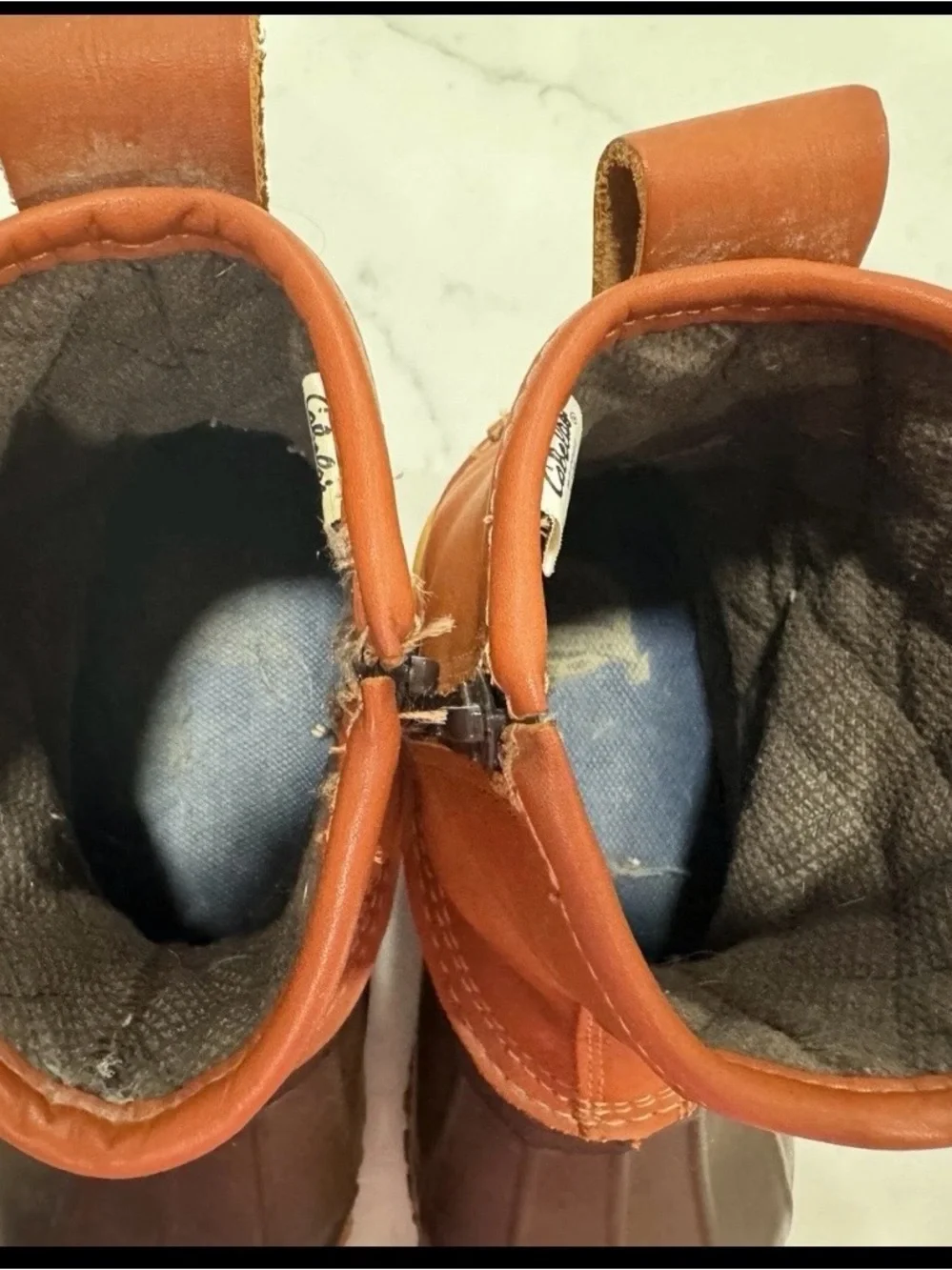 Cabela's Tan and Dark Brown Women's Waterproof Zip Duck Boots Size 8